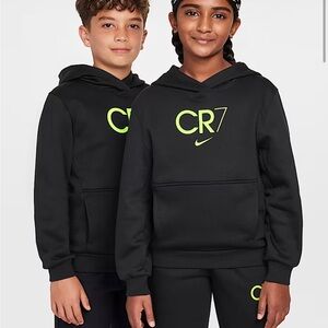 Nike Kids Black Hoodie with Neon Accents